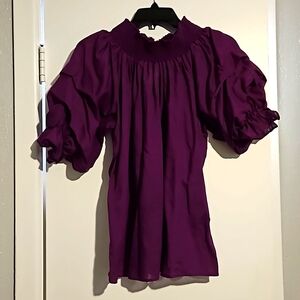 Off the shoulder pleated sleeved shirt